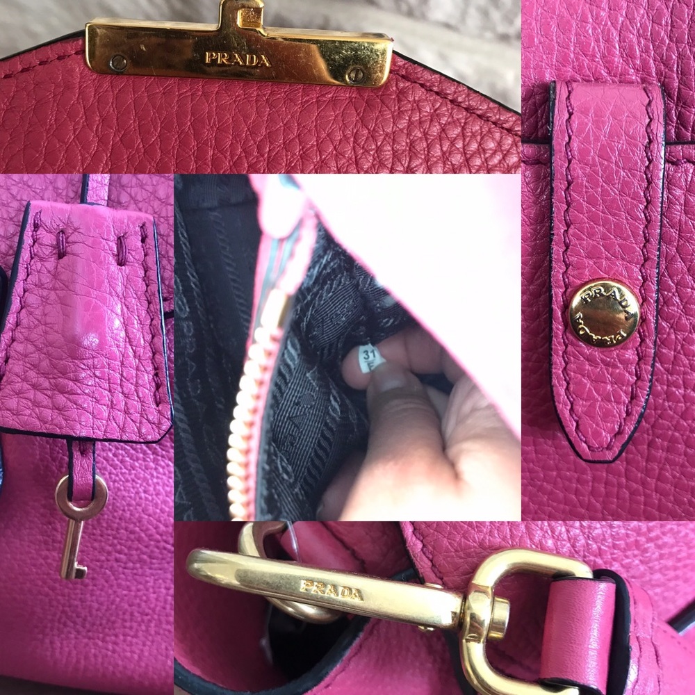100% Authentic Prada Fuchsia Leather Crossbody - Picture 7 of 8